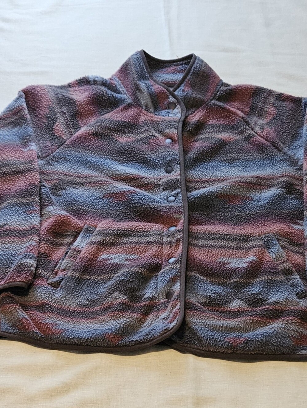 Wallflower Aztec Southwestern Snap-front Polar Fleece Jacket Womens Size Large - Picture 2 of 12